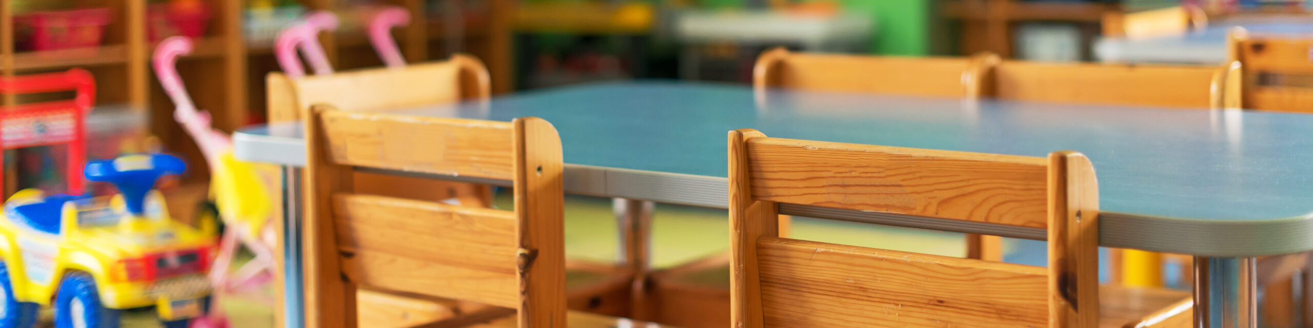 Chairs,,Table,And,Toys.,Interior,Of,Kindergarten.
